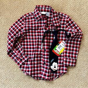 Mickey Mouse, Dress Shirt w/ Tie- Boys Size 18-24 months, NEW w/tags! Disney.